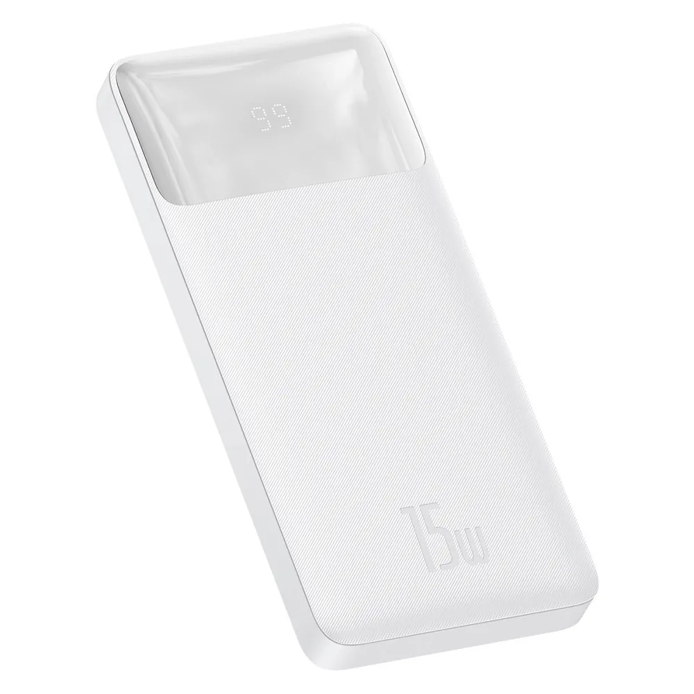 Power Bank BASEUS Bipow Overseas Edition – 10 000 mAh PD 15W biela – Obrázok 2