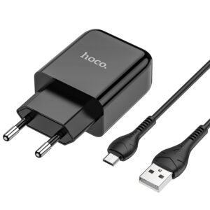 Sieťová nabíjačka HOCO N2 Vigour USB 2.1A s káblom micro USB čierna