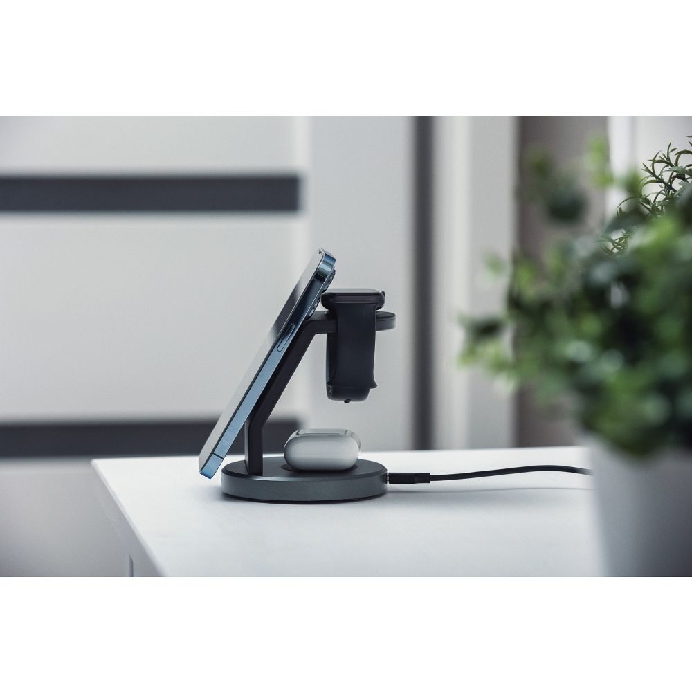 Forcell Solid MagSafe 3v1 nabíjací stojan 15W pre zariadenia Apple čierny – Obrázok 10