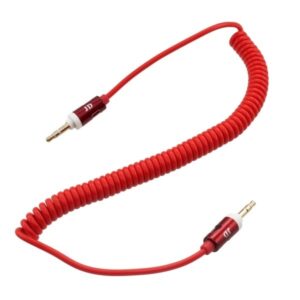 Audio kábel špirála AUX 3,5mm – 3,5mm Jack červený