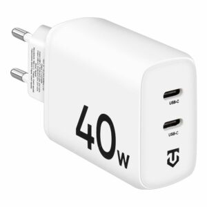 Sieťový adaptér Tactical 40W 2x USB-C biely