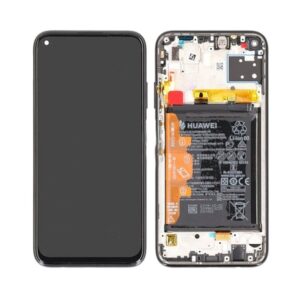 Huawei P40 Lite (JNY-L21A/JNY-LX1) – Originál LCD displej a dotyková plocha s rámom + batéria Black (Service Pack)