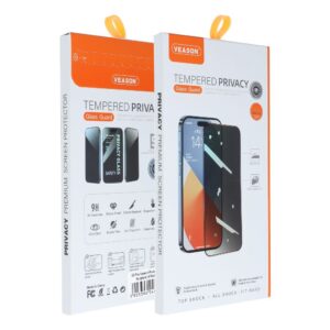Veason 6D Pro Glass Privacy ochranné tvrdené sklo – iPhone 15 Pro Max čierne #00004347