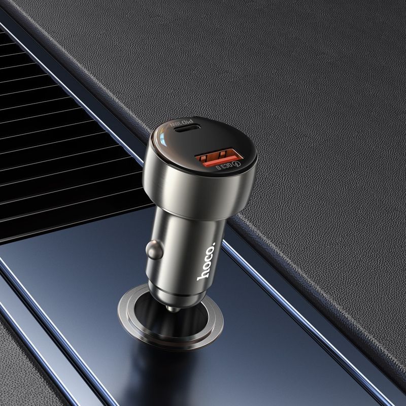 Autonabíjačka HOCO Z50 3A 48W QC 3.0 USB-A/USB-C sivá – Obrázok 3