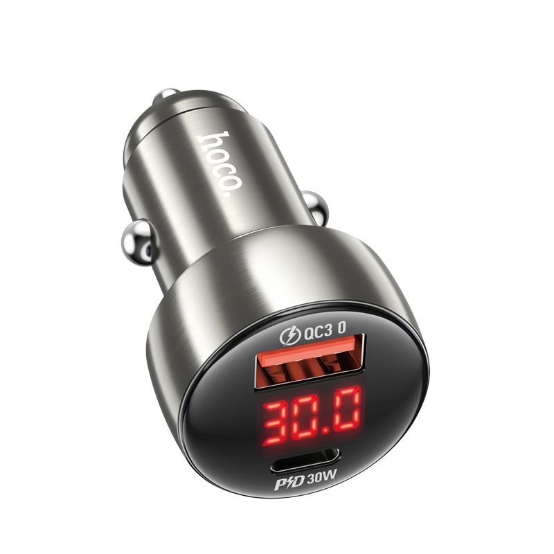 Autonabíjačka HOCO Z50 3A 48W QC 3.0 USB-A/USB-C sivá