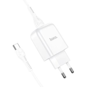 Sieťová nabíjačka HOCO N2 Vigour USB 2.1A s káblom Type C biela