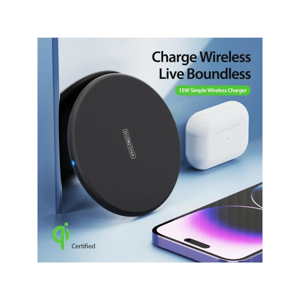 DUZZONA W11 bezdrôtová QI nabíjačka s MagSafe 15W čierna – Obrázok 3