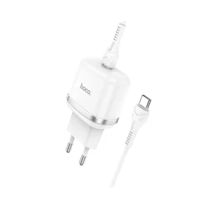 Sieťová nabíjačka HOCO N24 USB-C 20W s káblom Type-C biela