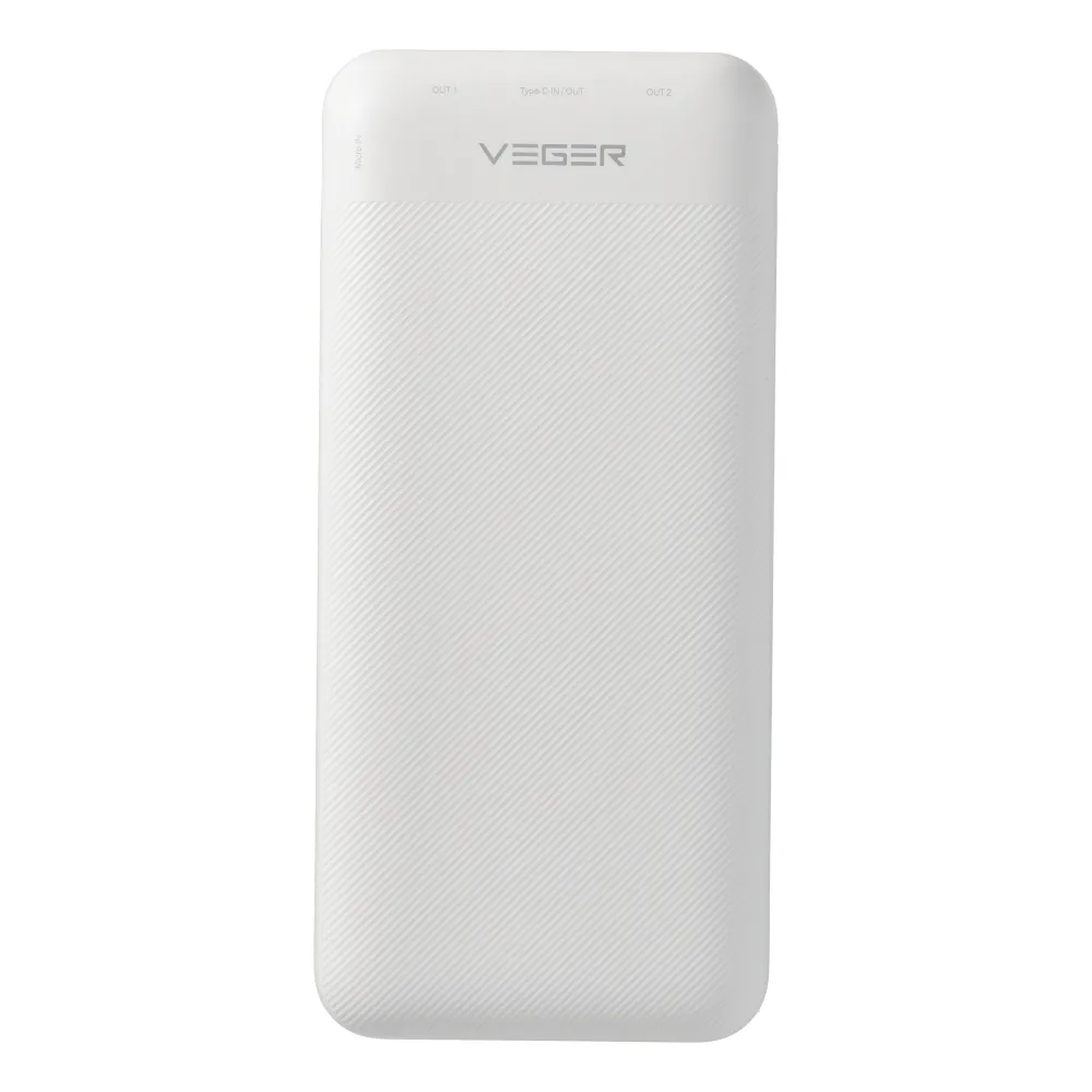 Power Bank VEGER L20S 20 000 mAh PD QC 3.0 20W biela – Obrázok 2