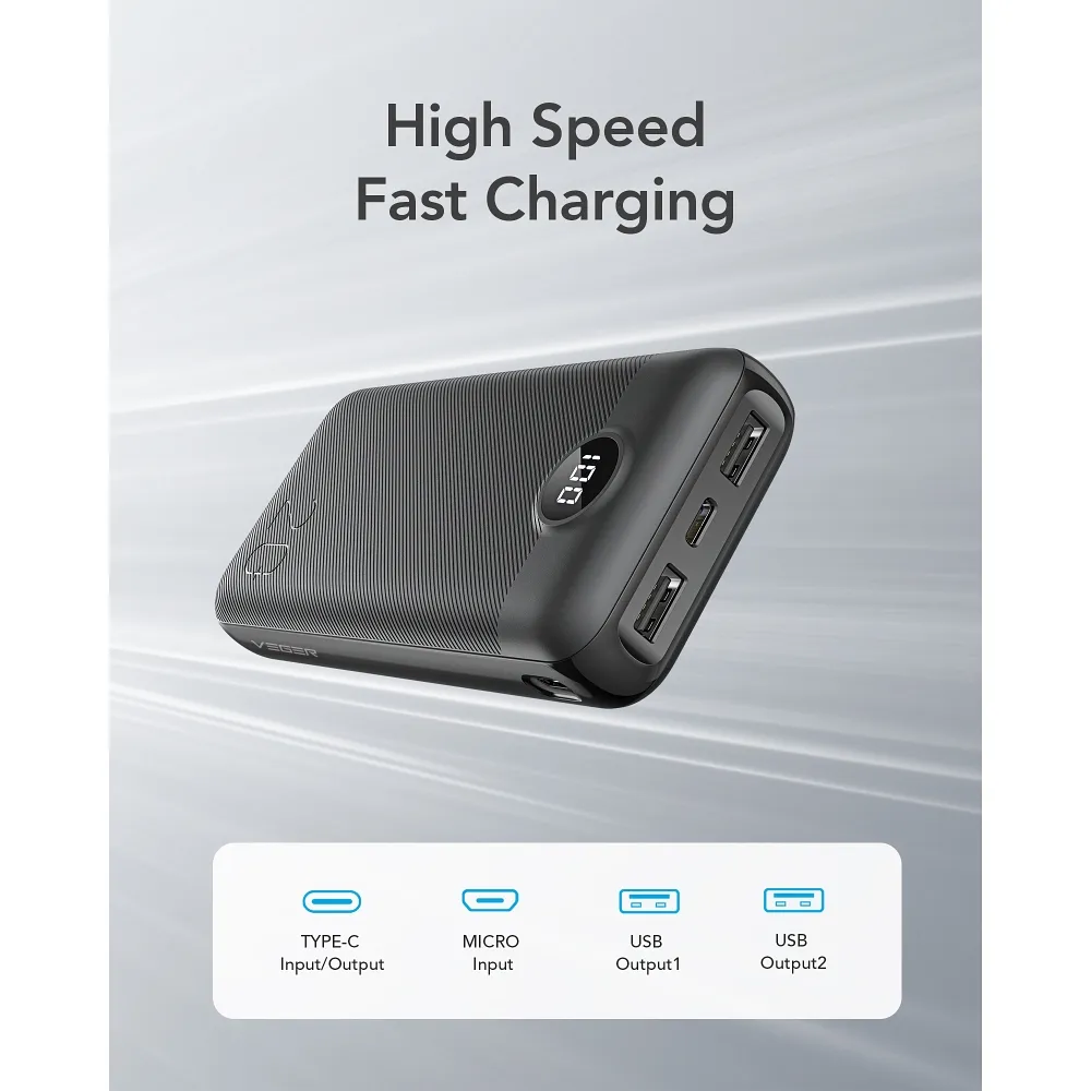Power Bank VEGER L20S 20 000 mAh PD QC 3.0 20W biela – Obrázok 8