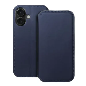 Knižkové puzdro Dual Pocket Book iPhone 16 modré