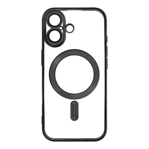 Puzdro Forcell ELECTRO MagSafe Cover iPhone 17 transparentné s čiernym rámom