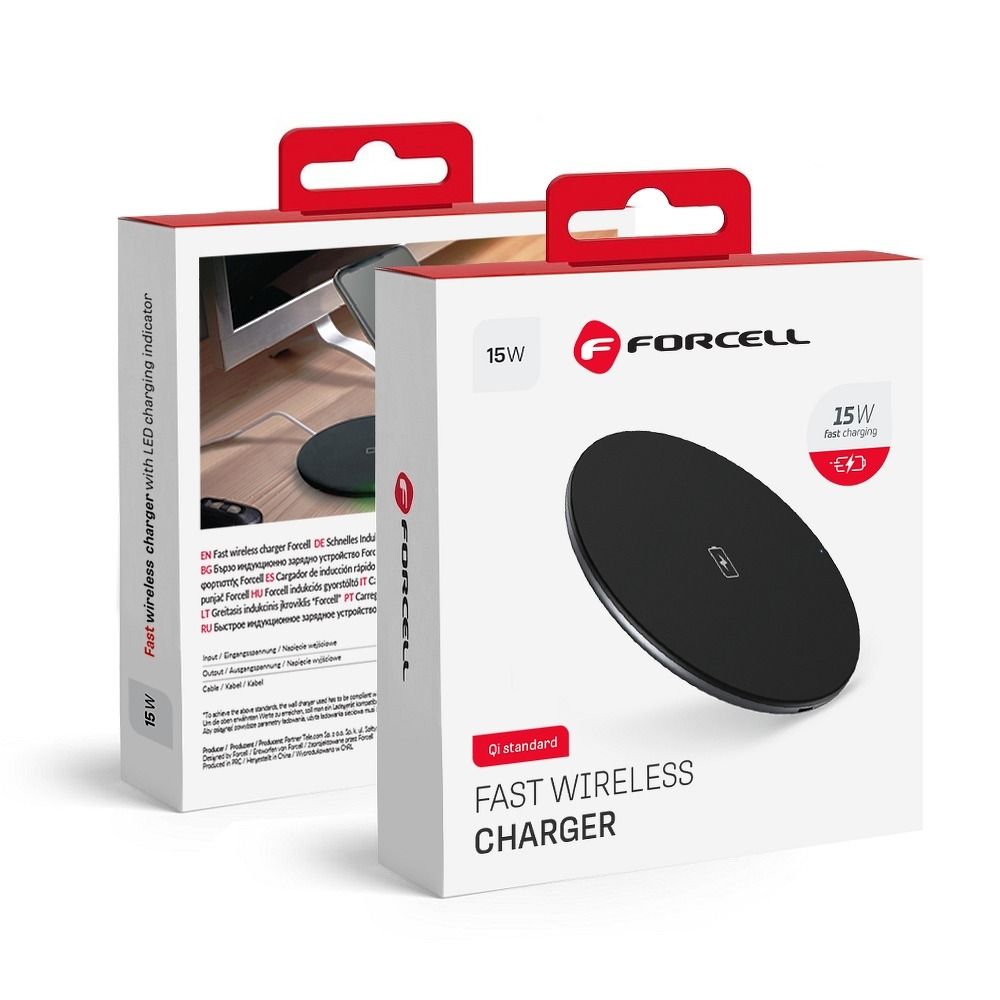 FORCELL F-Energy bezdrôtová QI nabíjačka 15W čierna