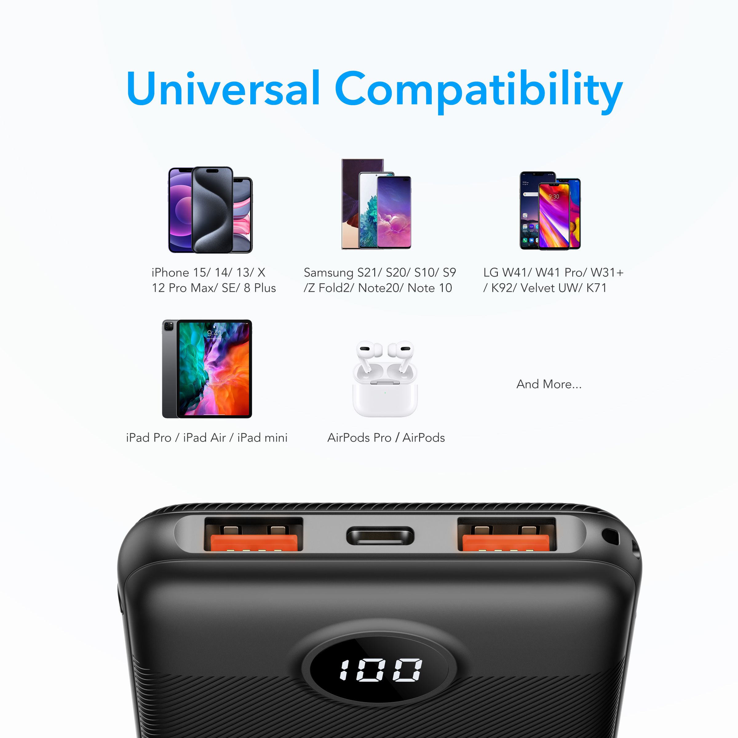 Power Bank VEGER L10S 10 000 mAh PD QC 3.0 20W čierna – Obrázok 4
